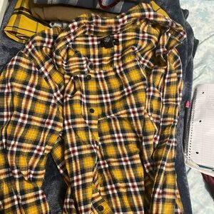 Yellow black red white flannel. Simple unisex